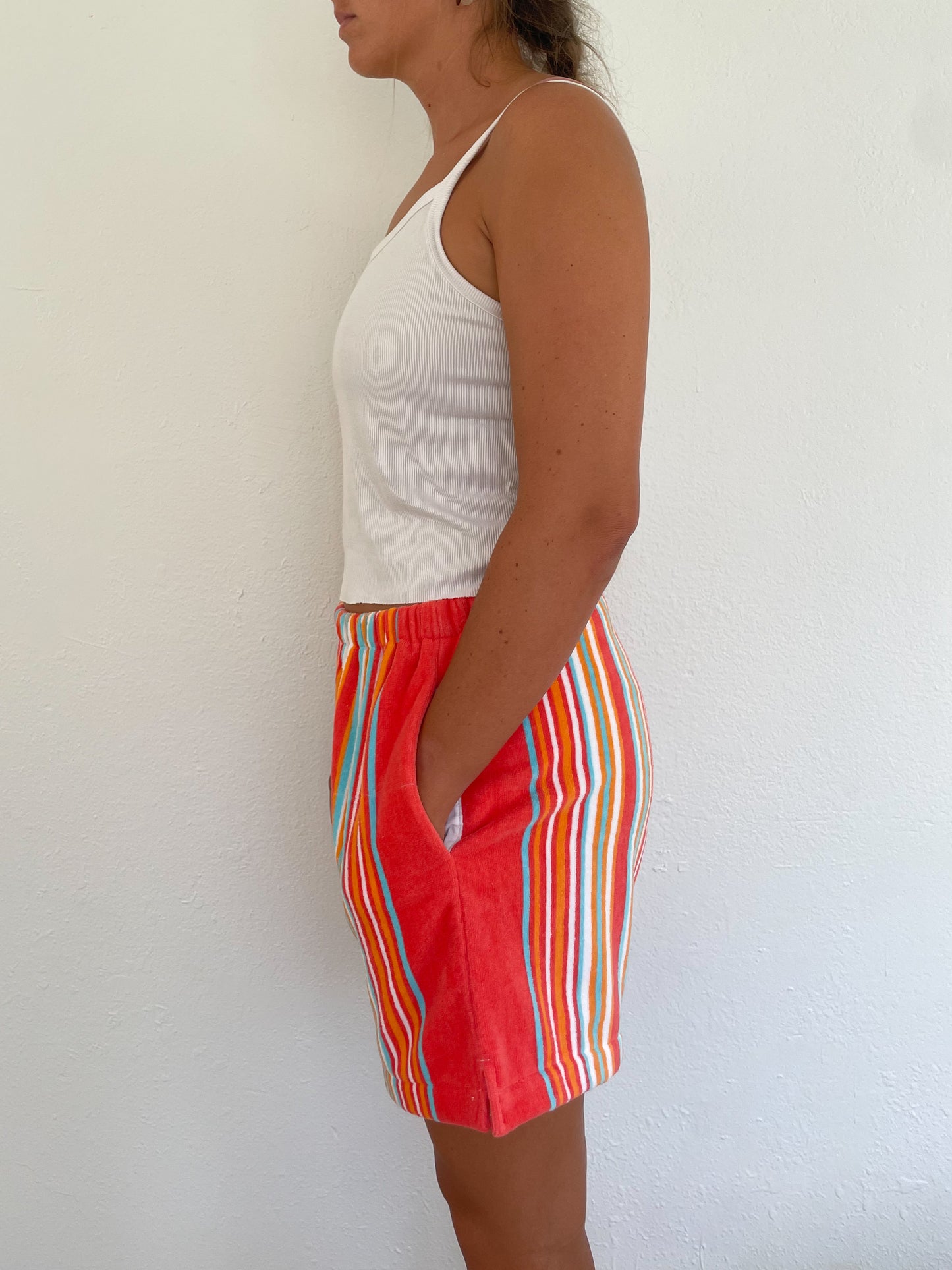 L Orange Stripe Shorts