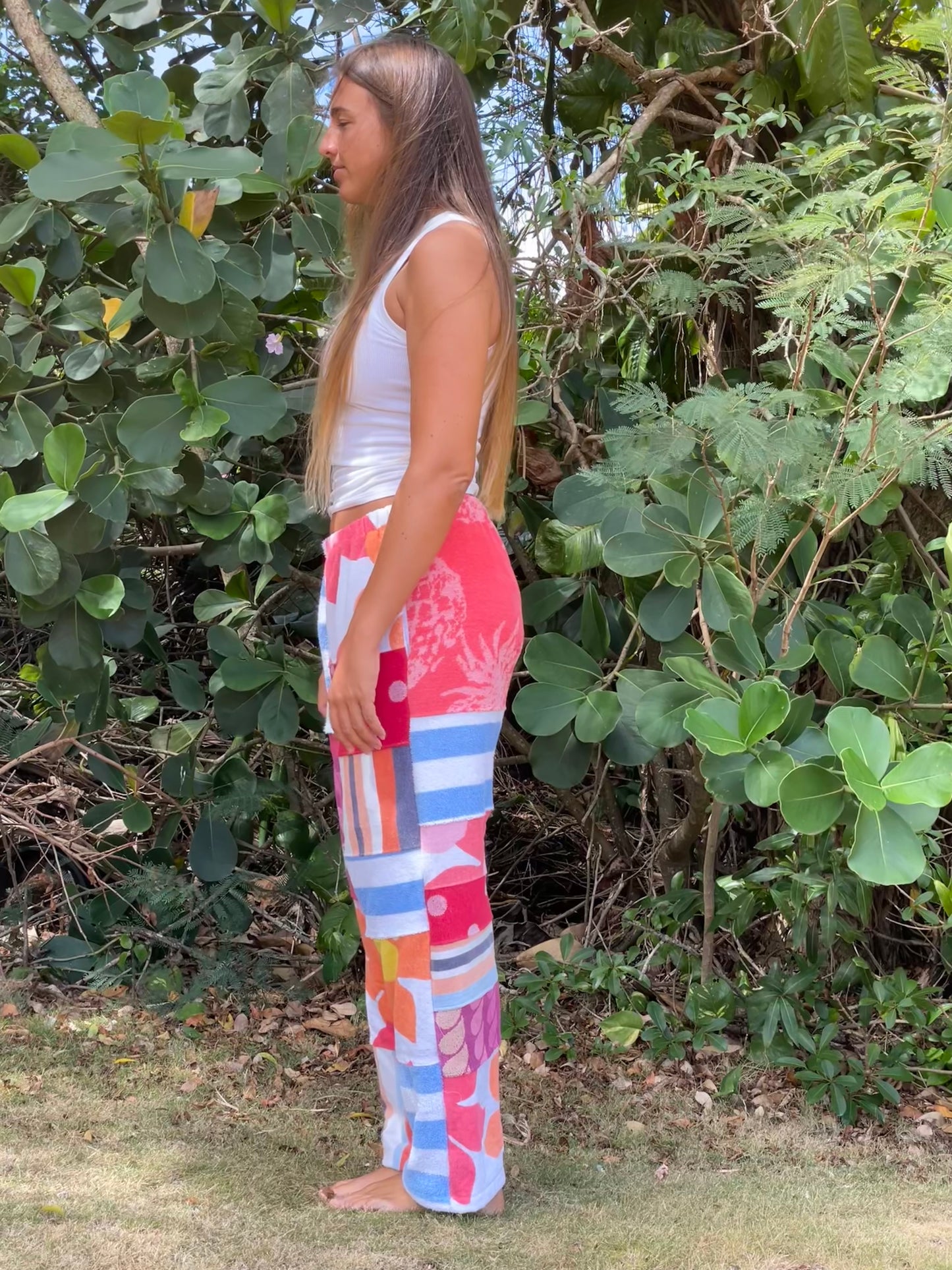 L Striped Floral Pants