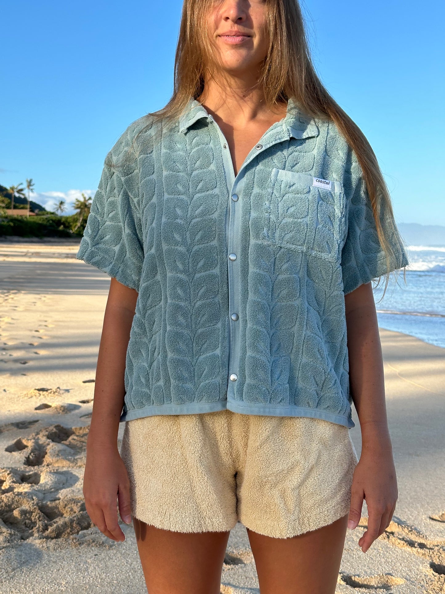 Cropped Trellis Button Up