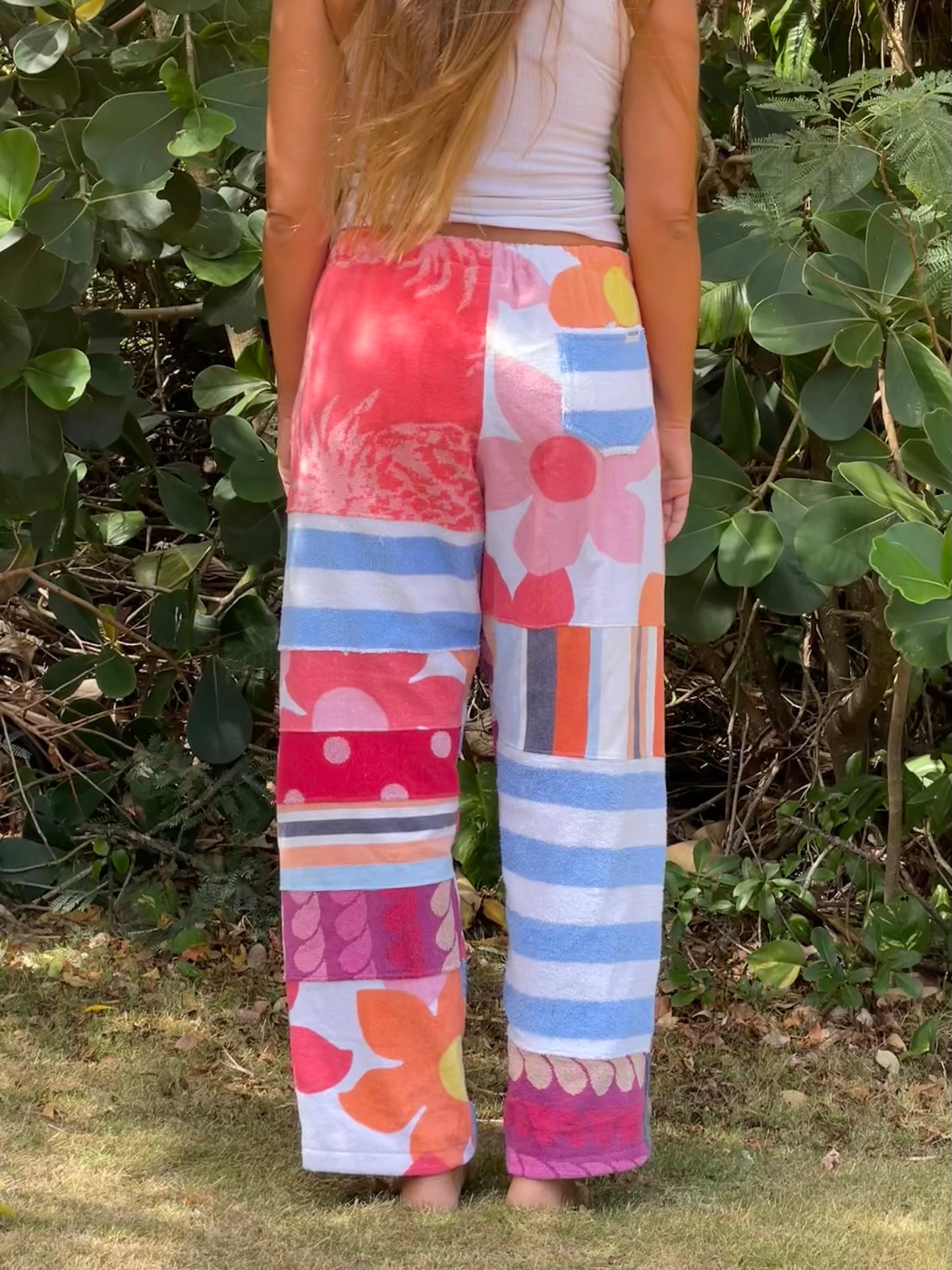 L Striped Floral Pants