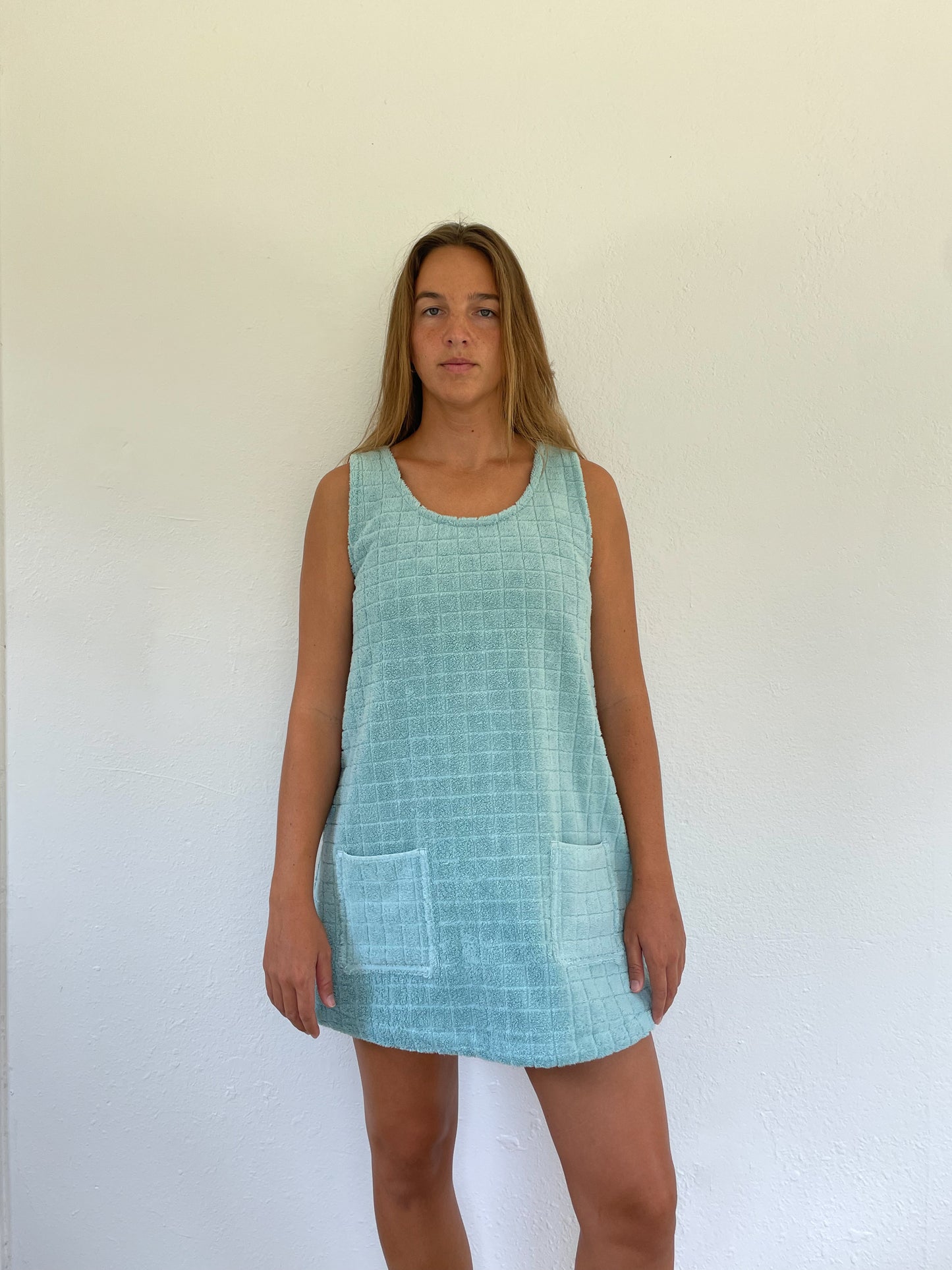 M/L Blue Textured Dress