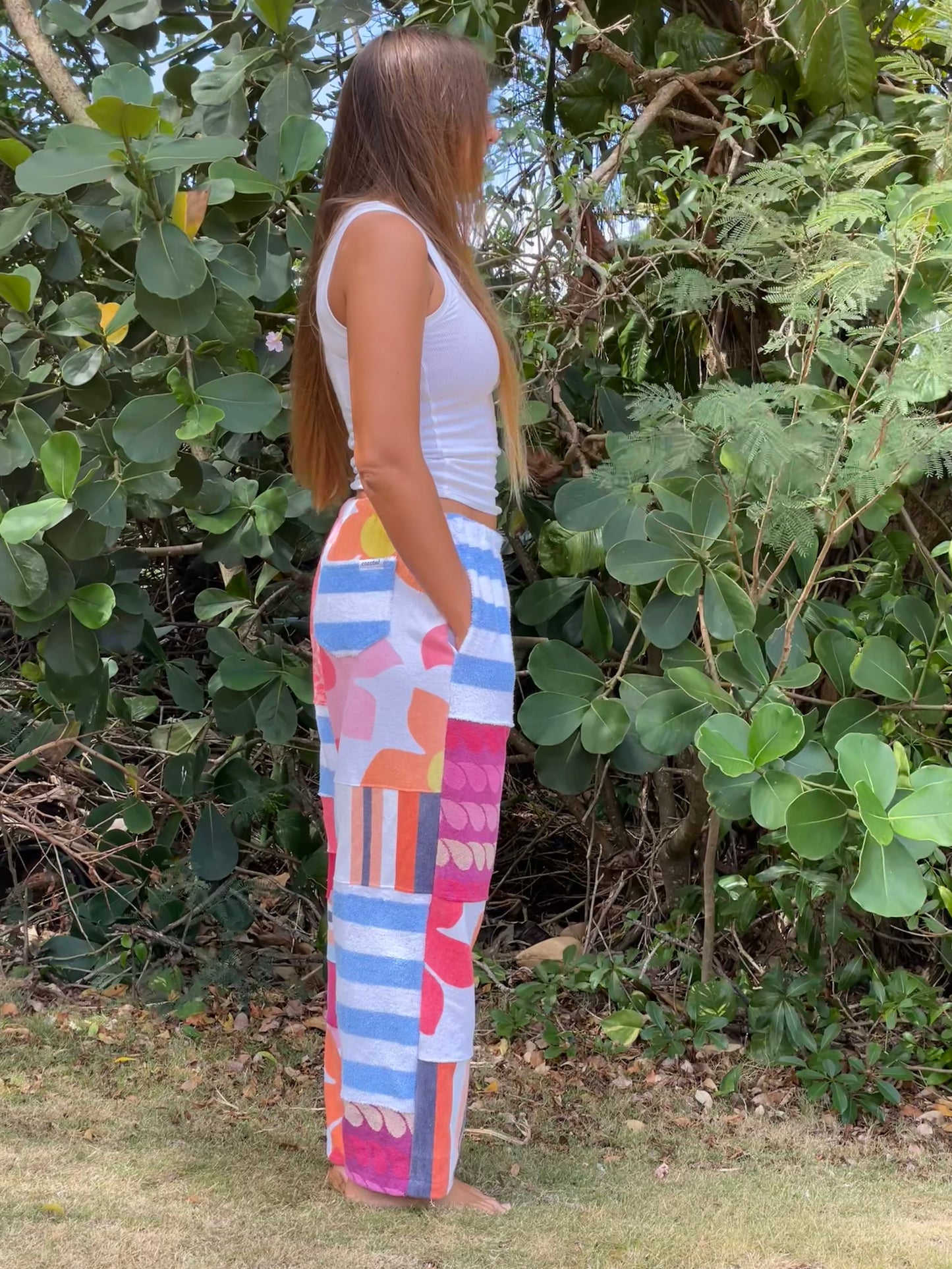L Striped Floral Pants