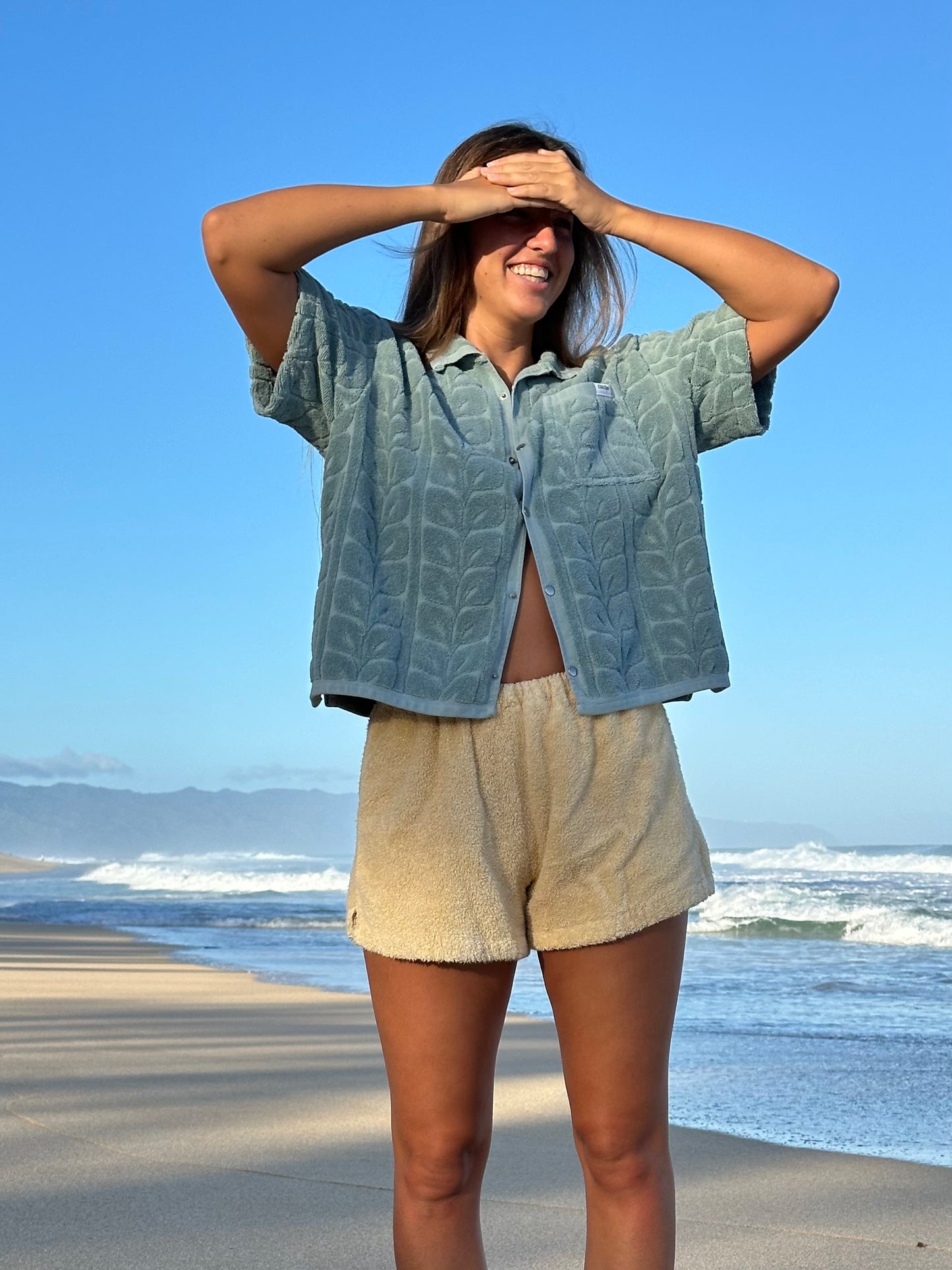 Cropped Trellis Button Up