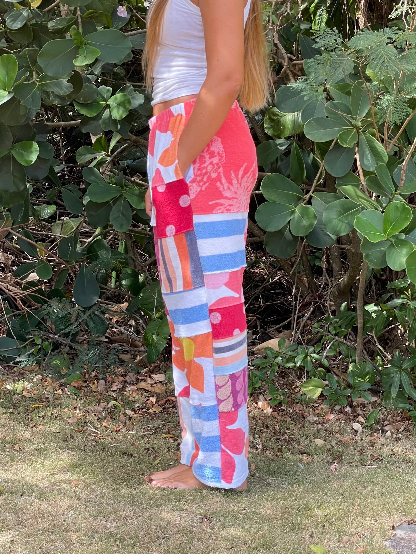 L Striped Floral Pants