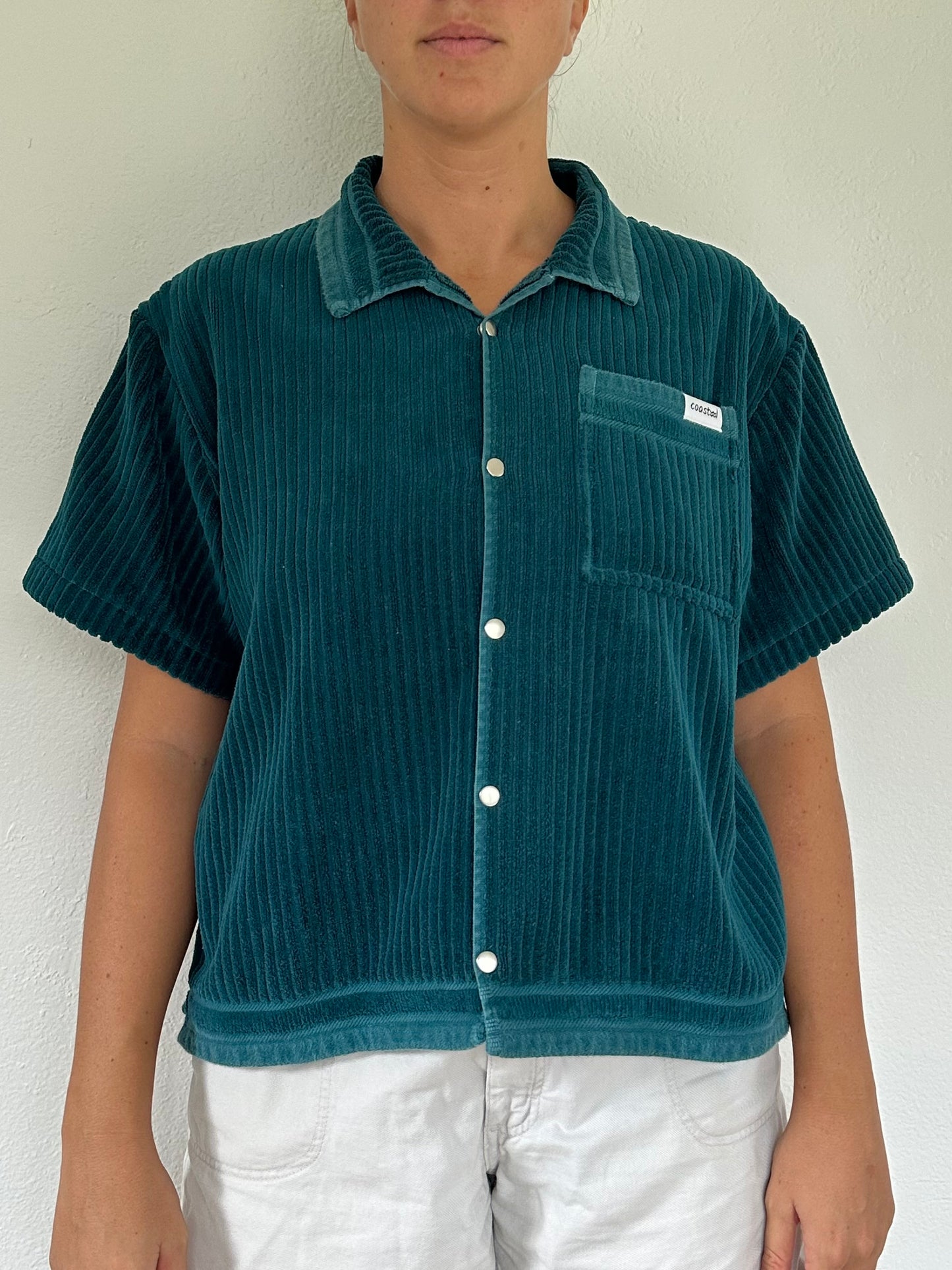 Cropped Gemstone Button Up