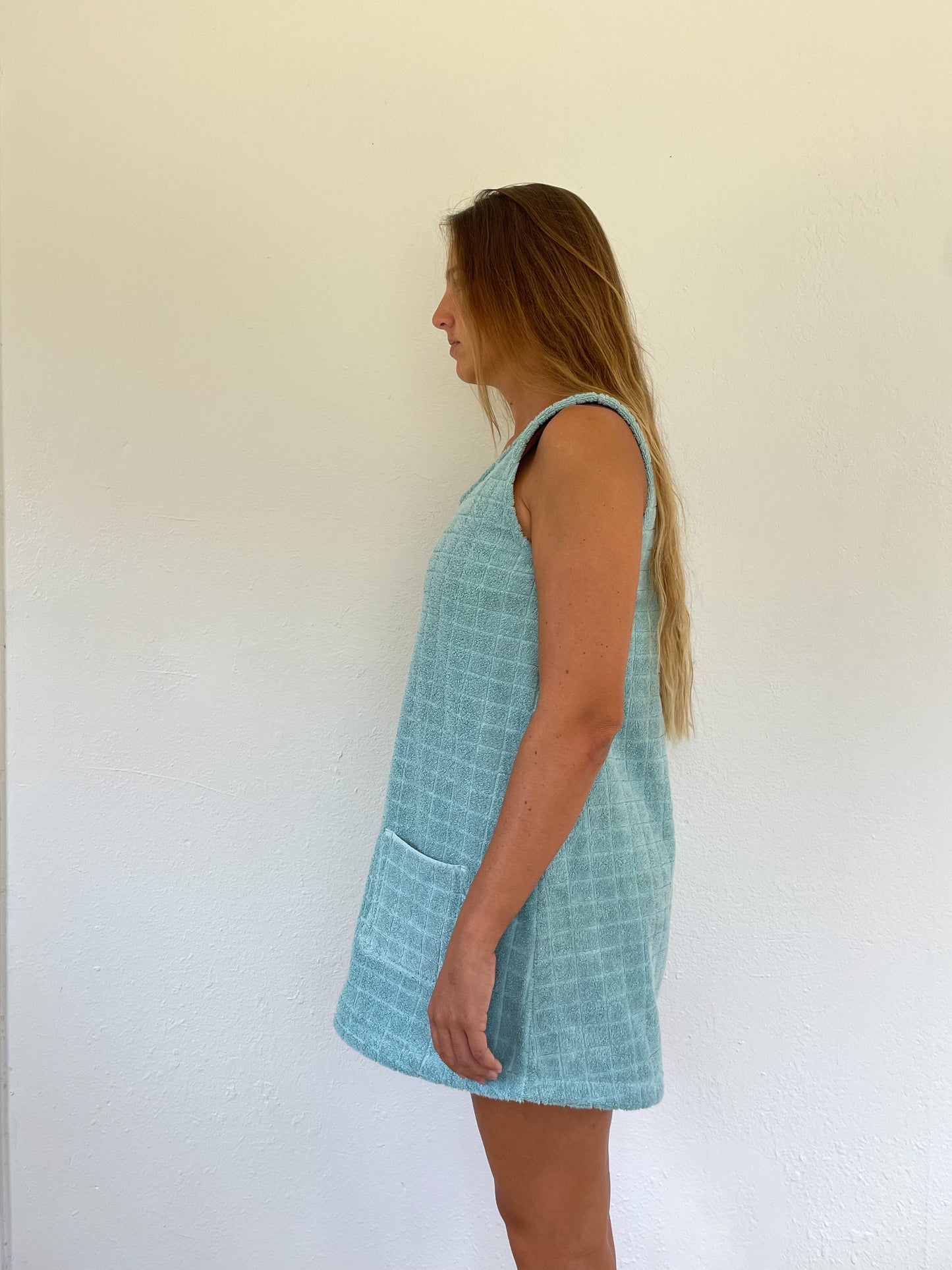 M/L Blue Textured Dress