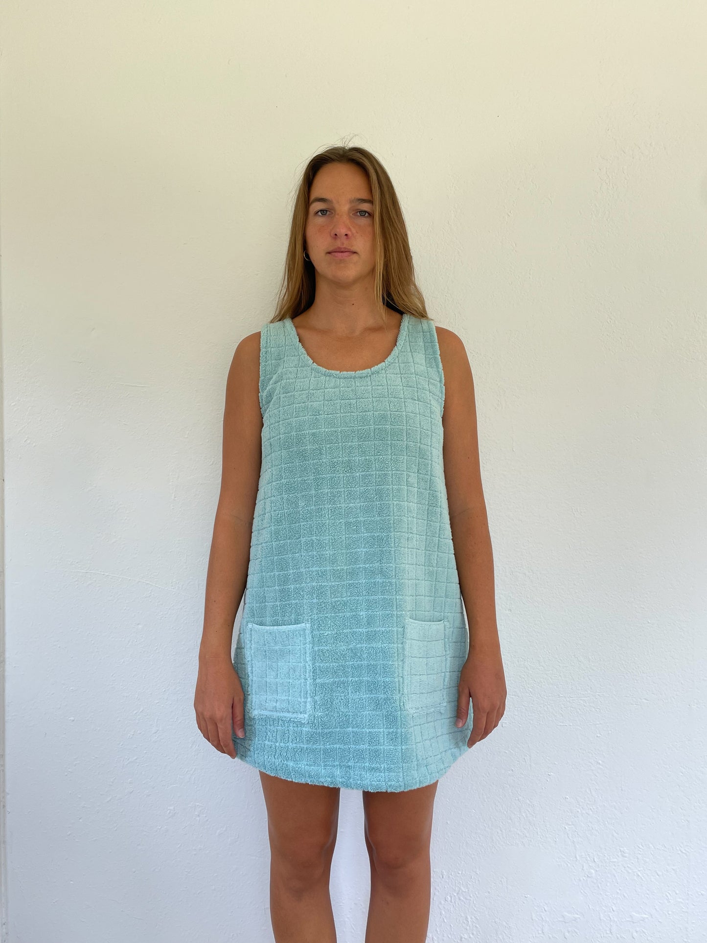 M/L Blue Textured Dress