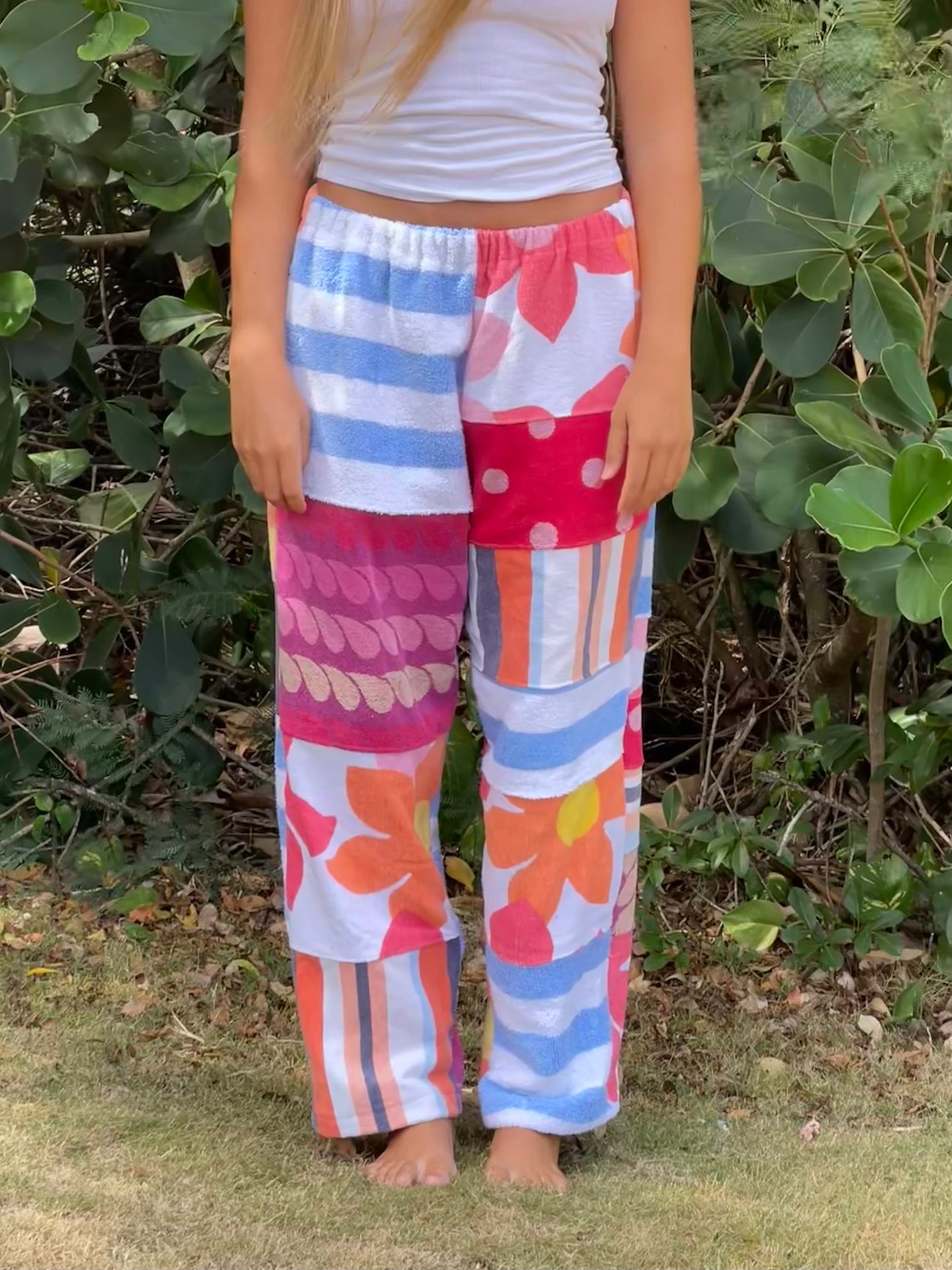 L Striped Floral Pants