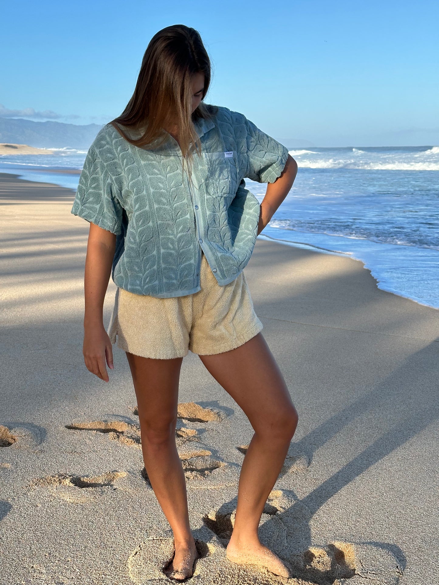 Cropped Trellis Button Up