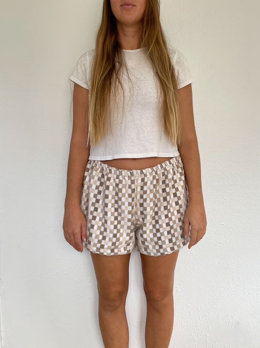XL Brown Checkered Shorts