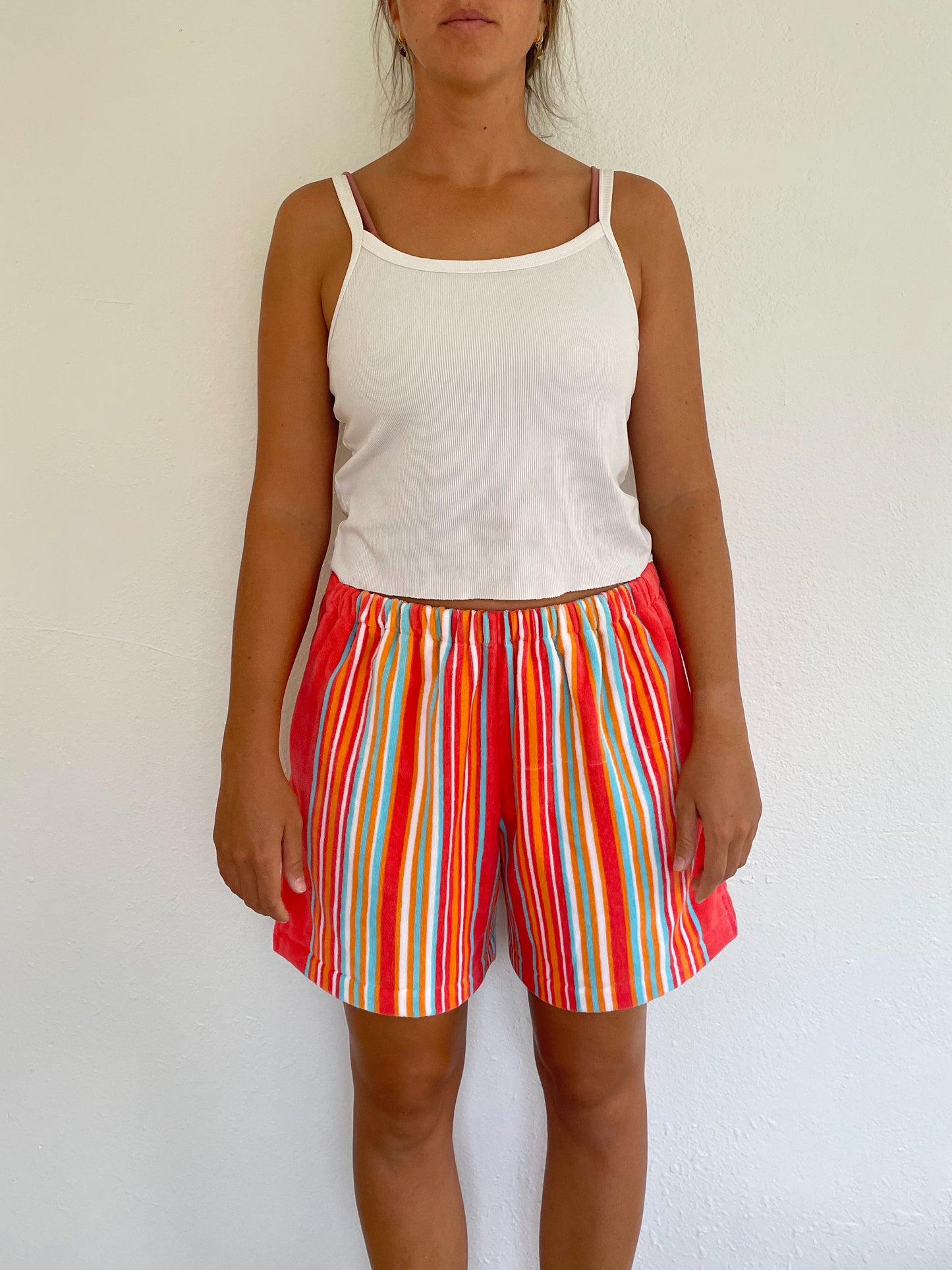 L Orange Stripe Shorts