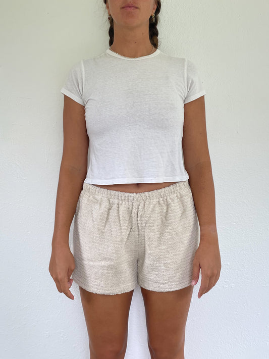 L Textured Tan Shorts