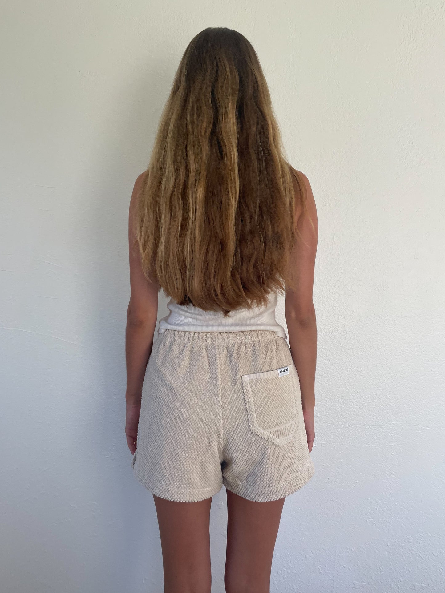 S Textured Tan Shorts