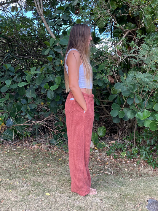 L Textured Terracotta Pants