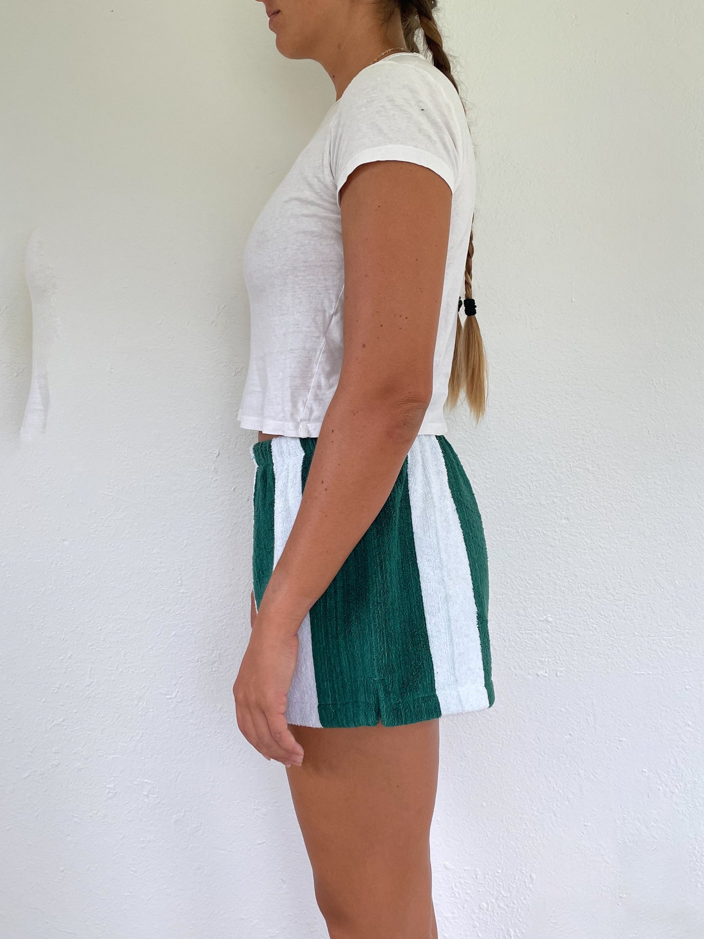 L Green Stripe Shorts