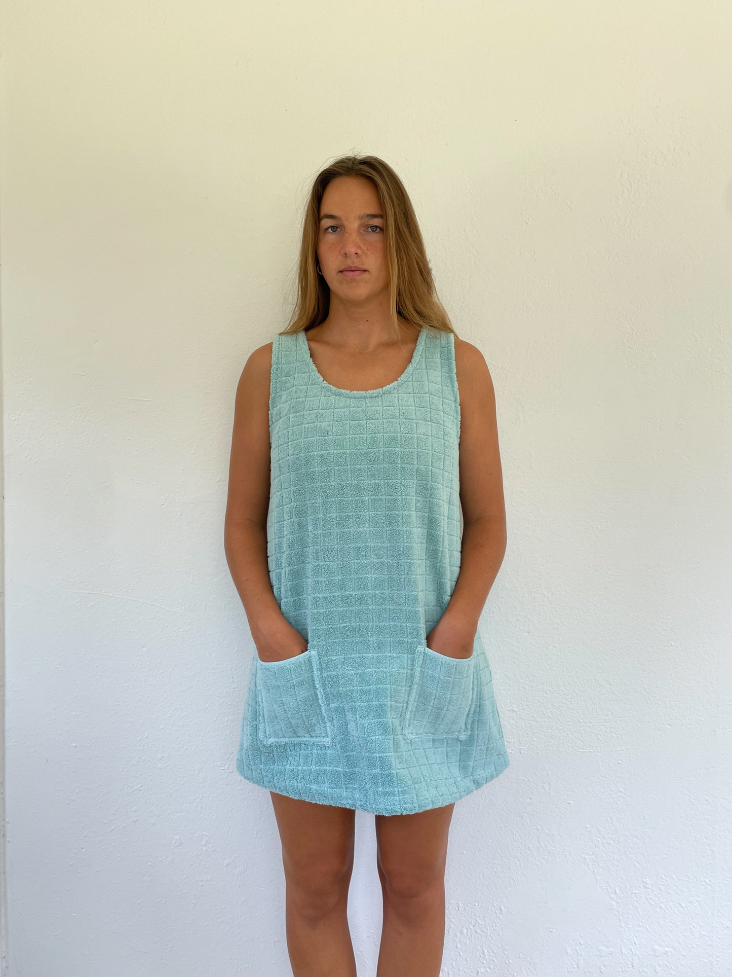 M/L Blue Textured Dress