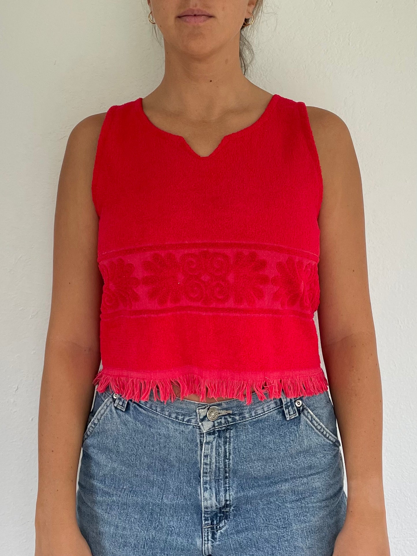 M Red Fringe Tank