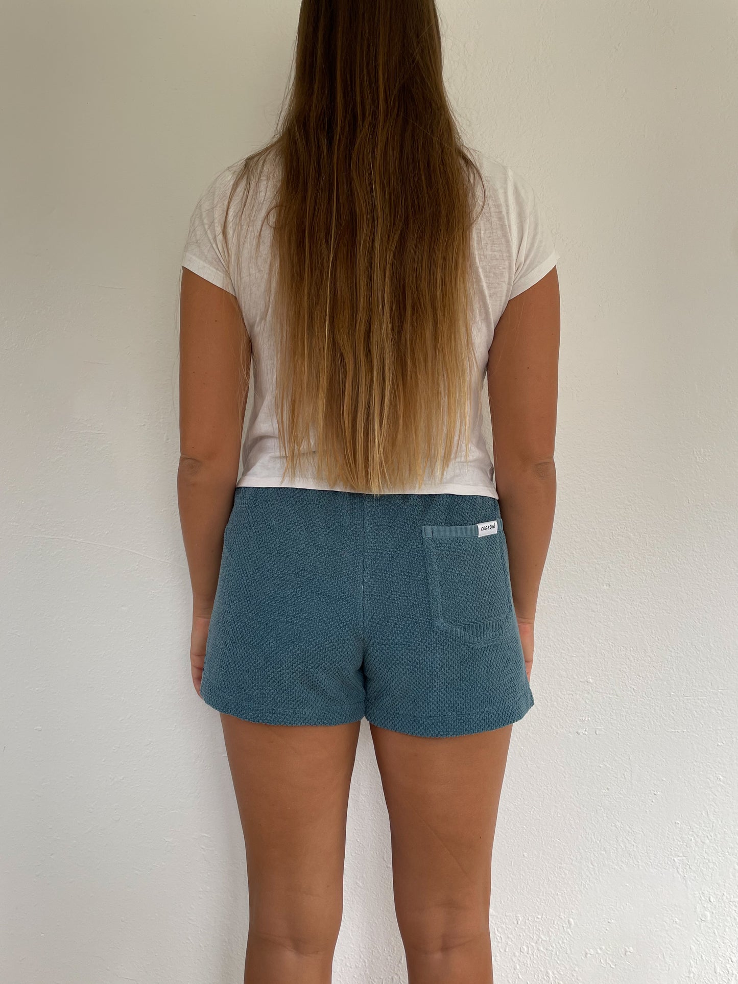 M Turquoise Textured Shorts