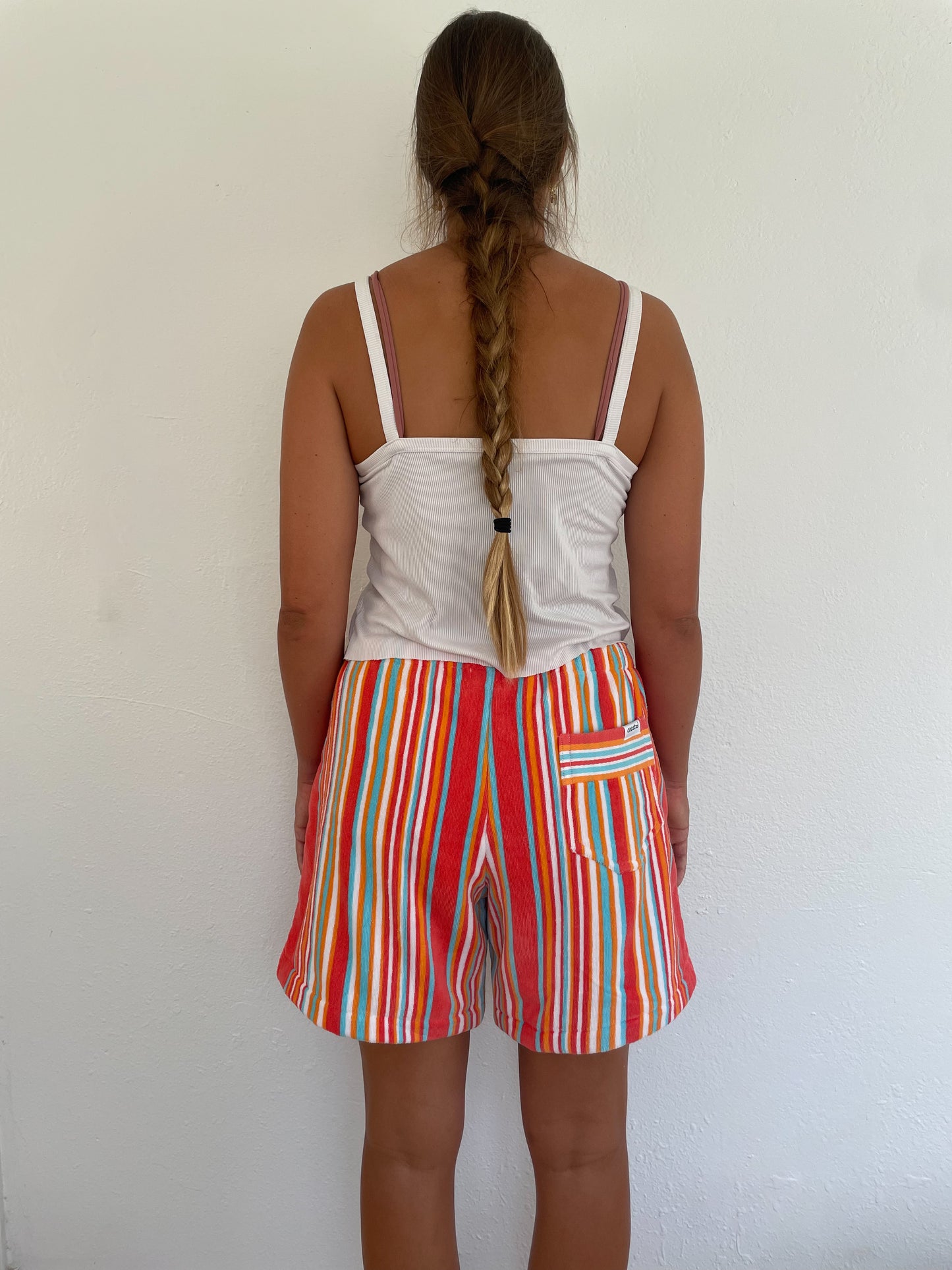 L Orange Stripe Shorts