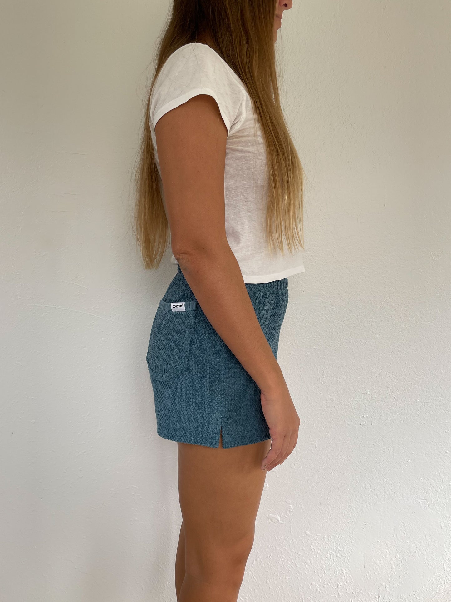 M Turquoise Textured Shorts