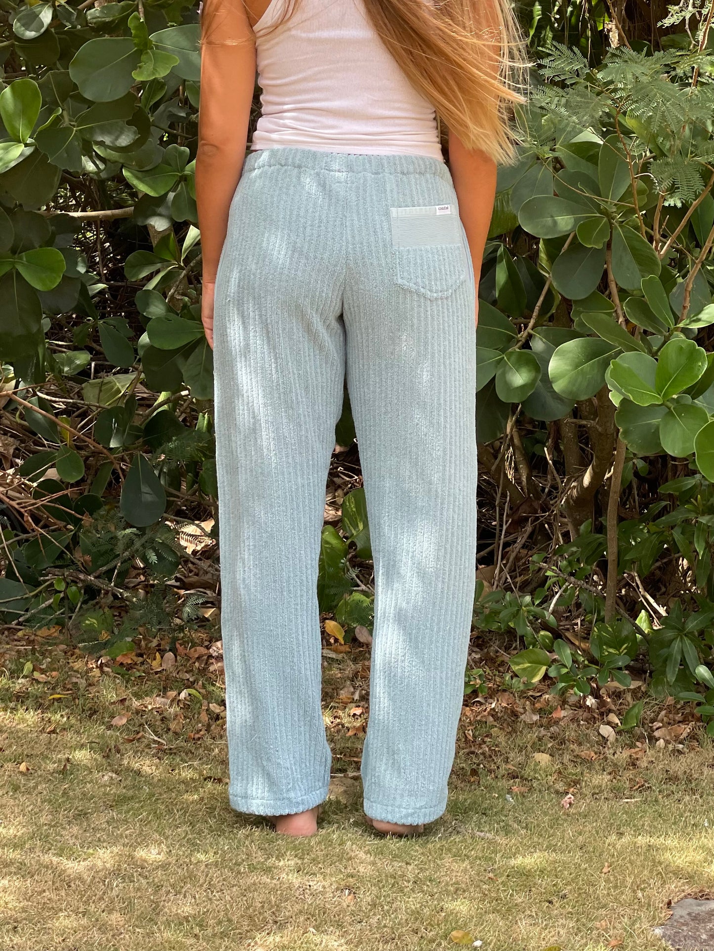 S Textured Blue Pants