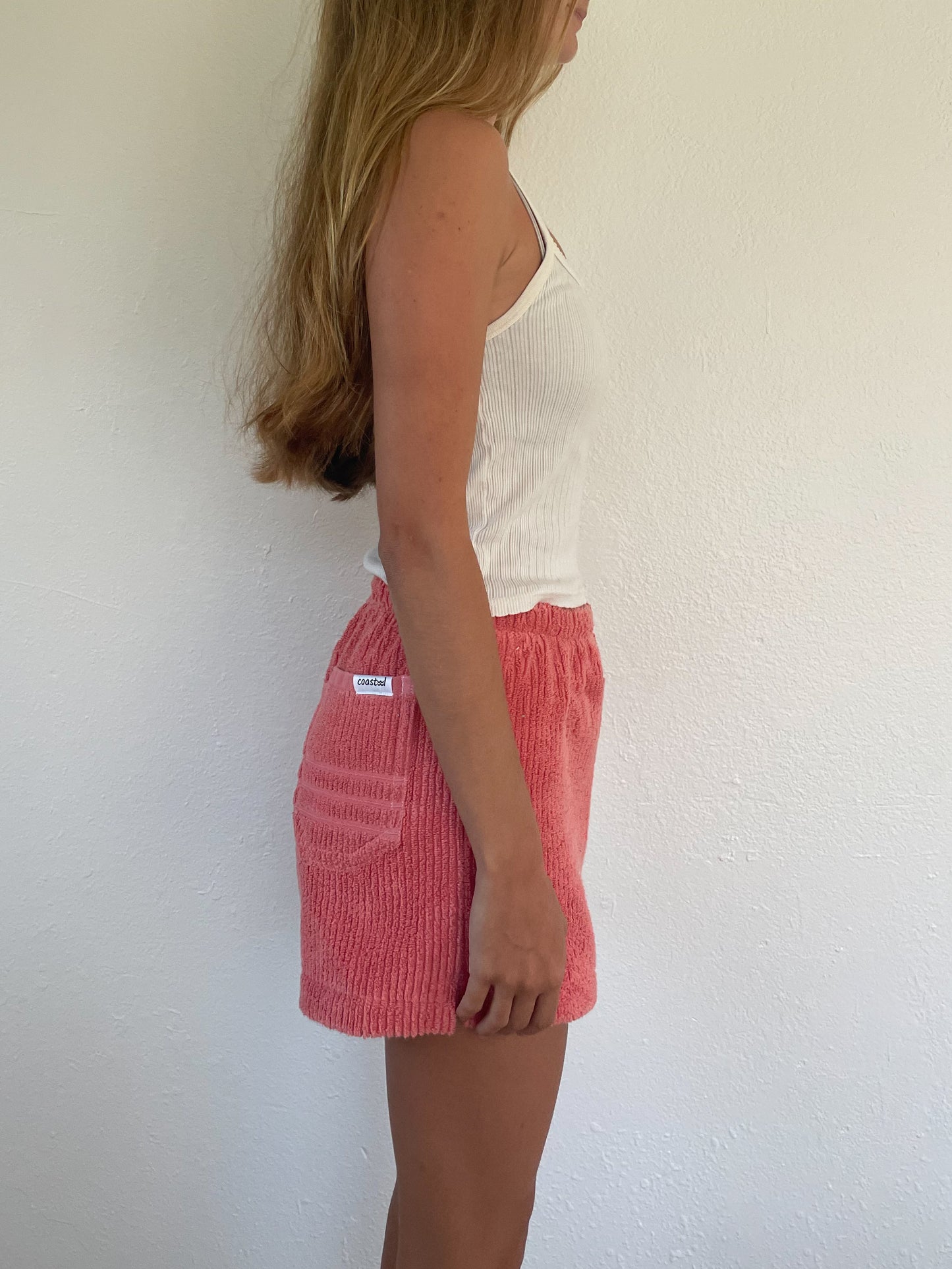 S Textured Coral Shorts