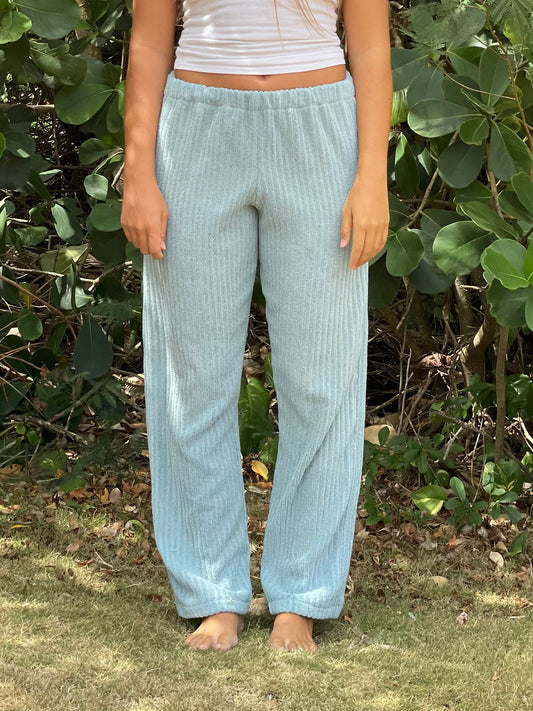 S Textured Blue Pants