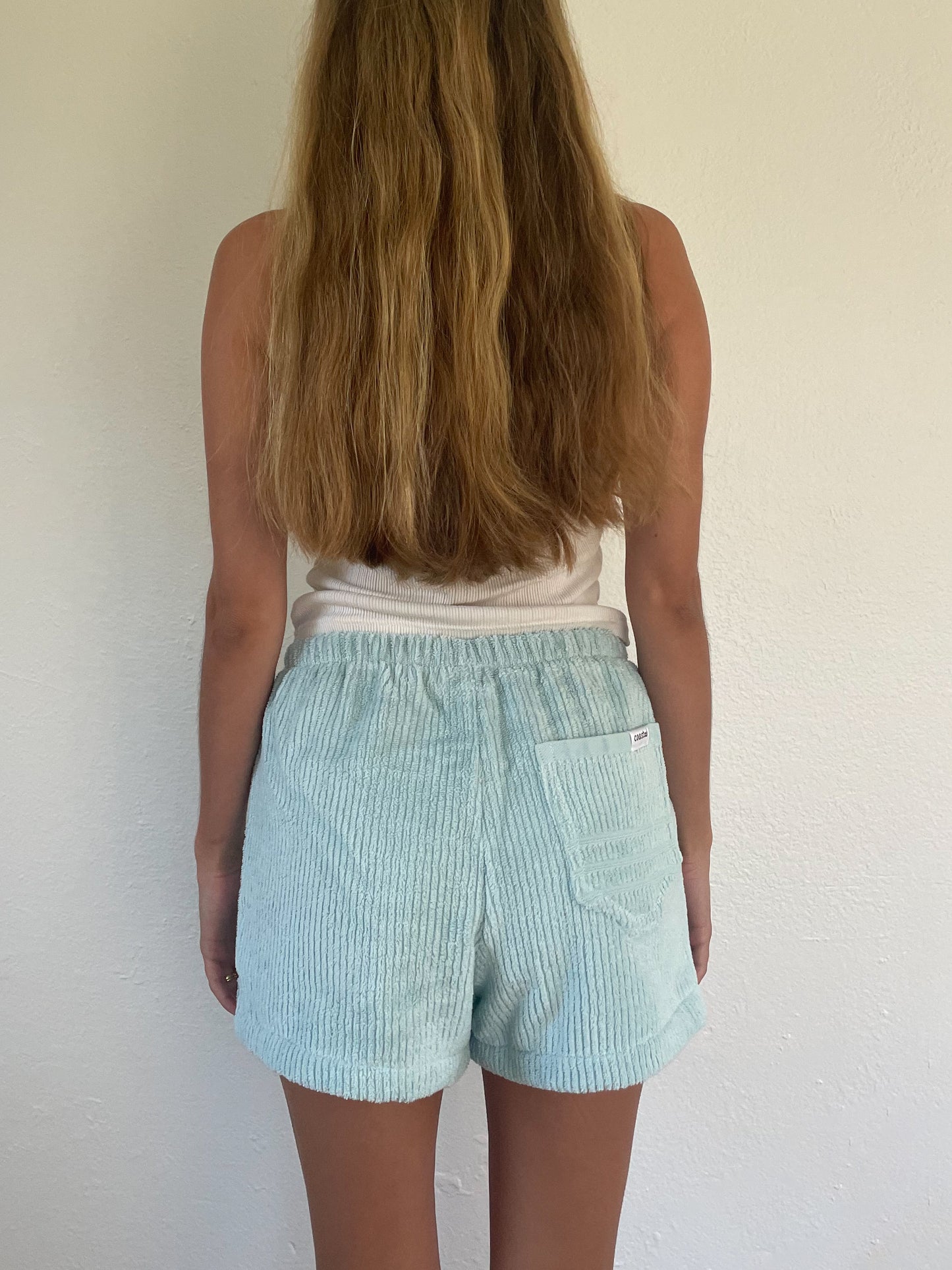S Textured Blue Shorts
