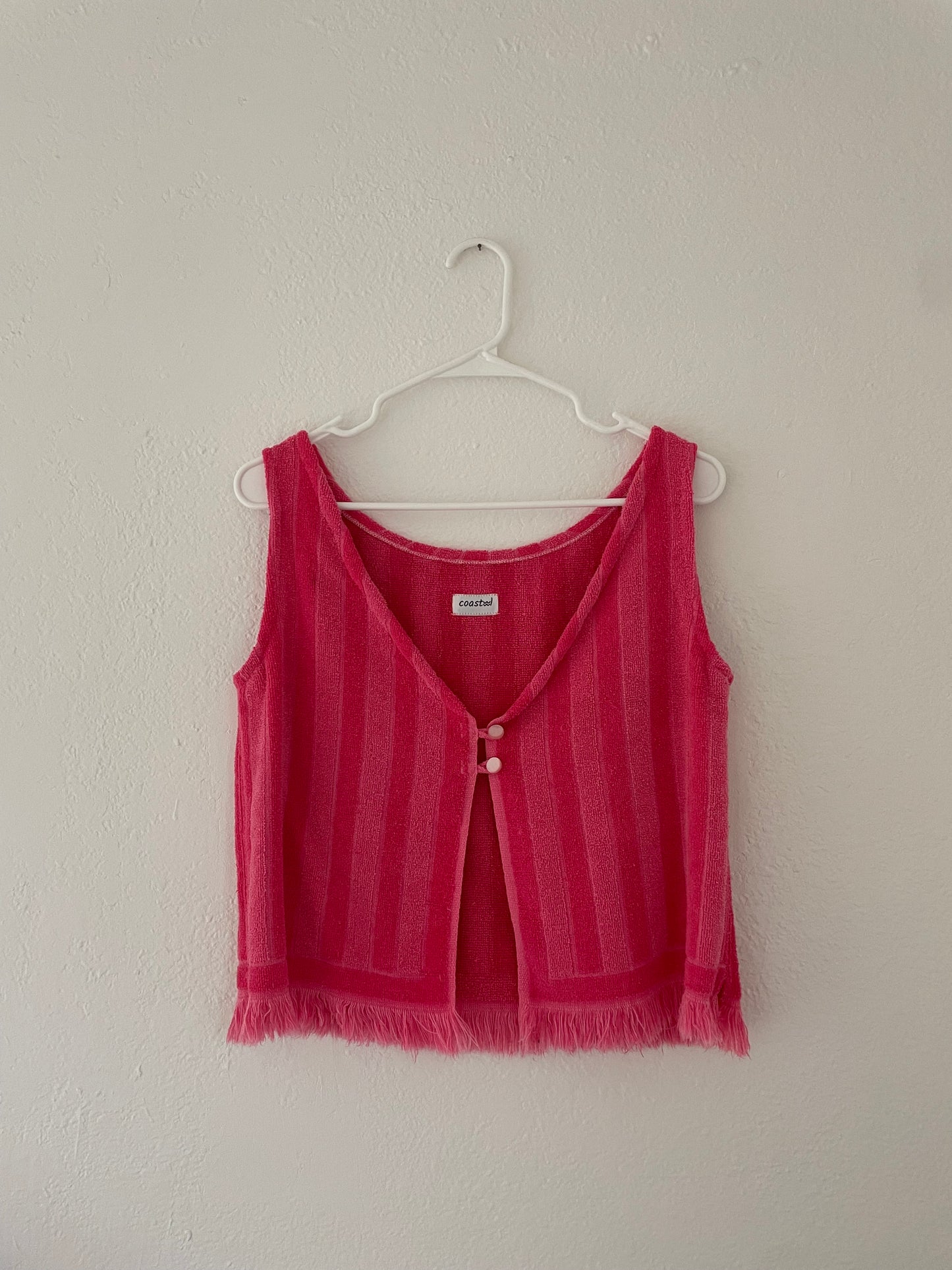 S Pink Button Vest