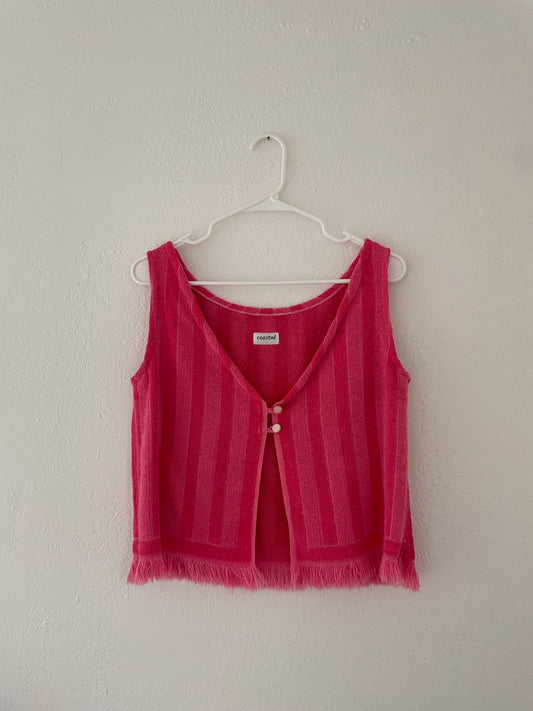 S Pink Button Vest