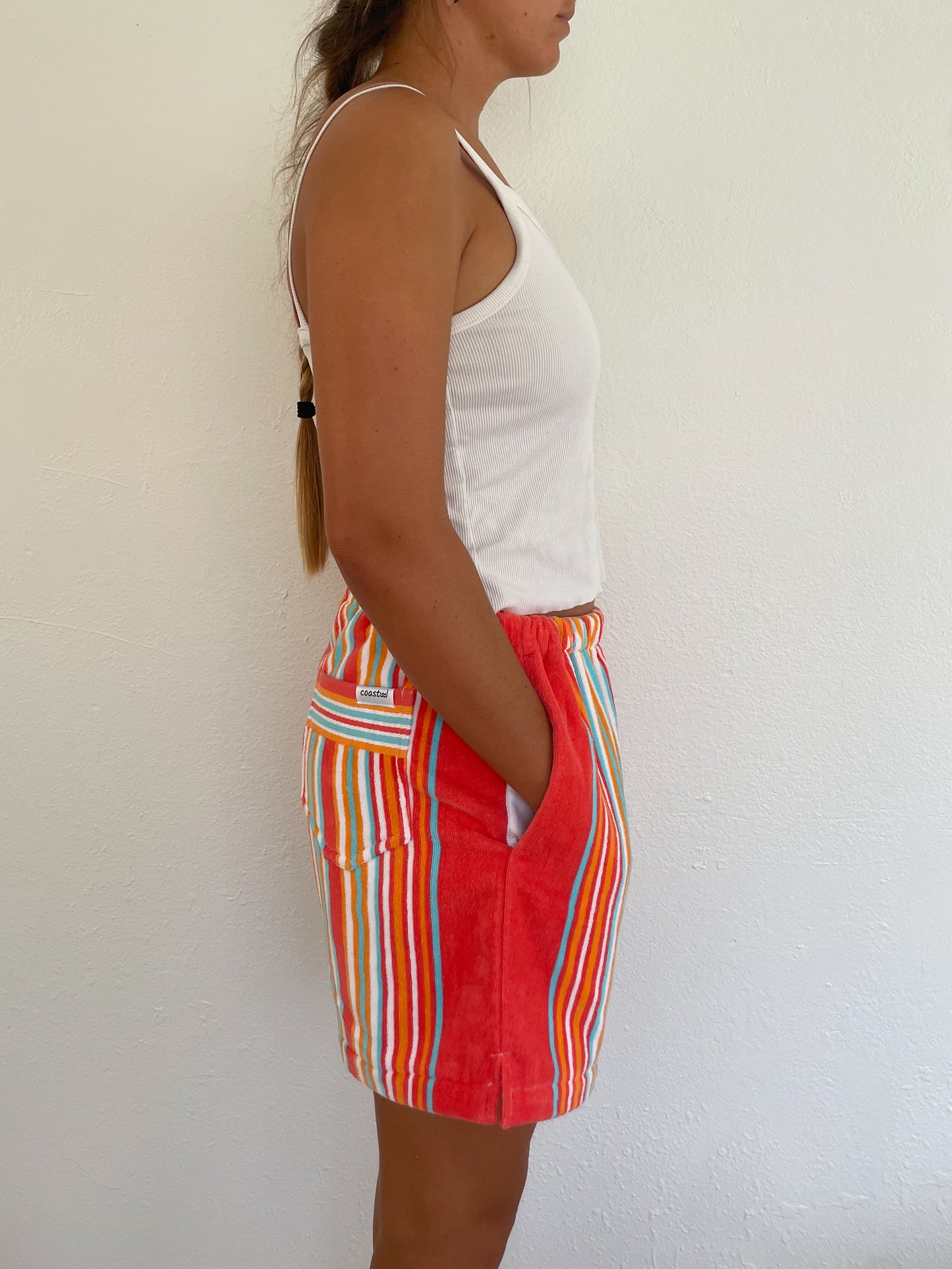 L Orange Stripe Shorts