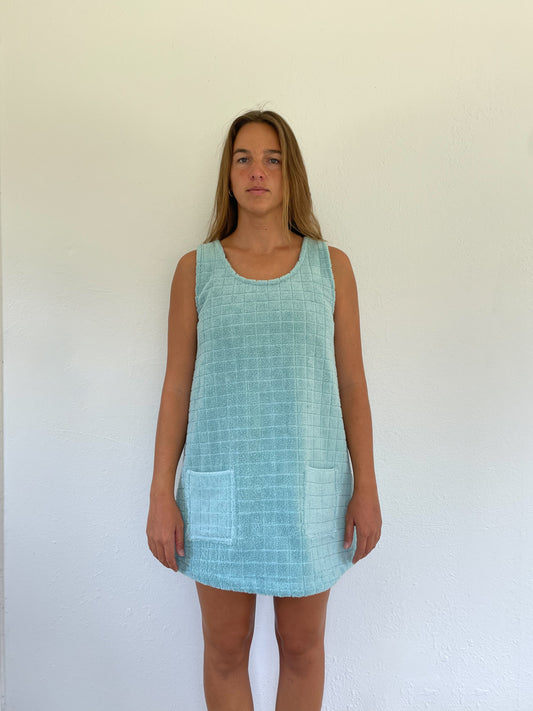 M/L Blue Textured Dress