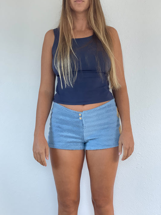 L Blue Flower Mini Shorts