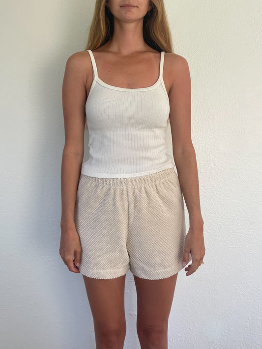 S Textured Tan Shorts