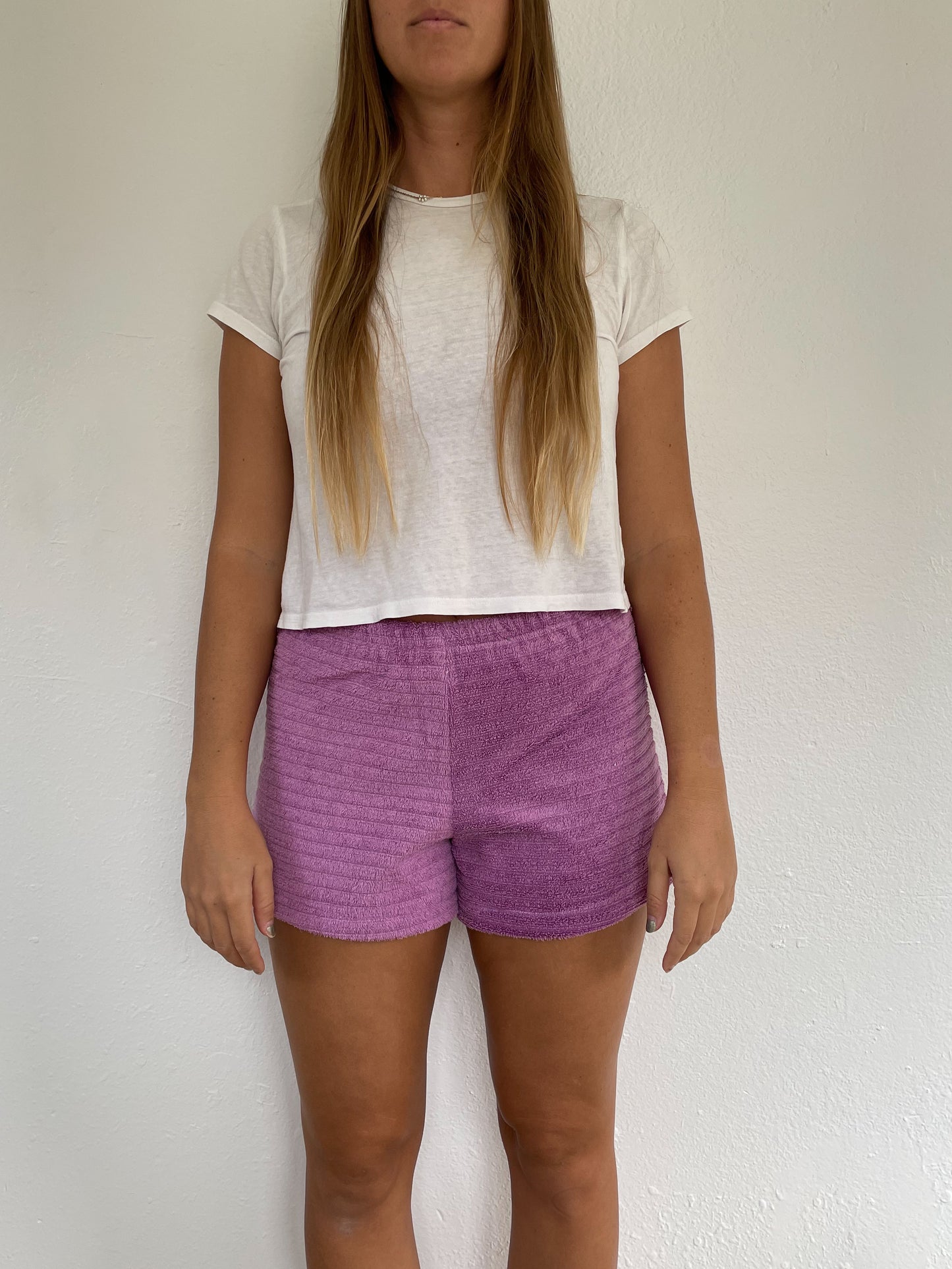 M Magenta Textured Shorts
