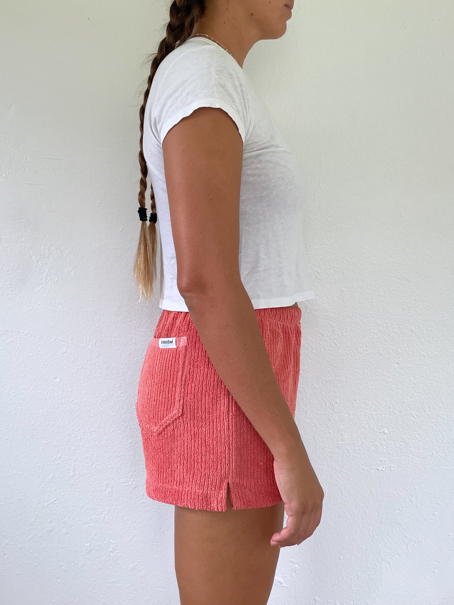 M Textured Coral Shorts