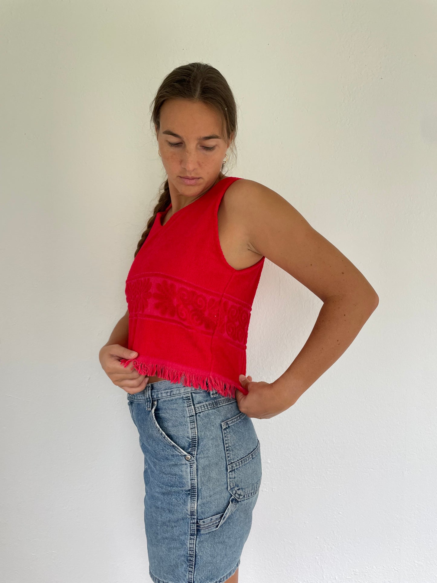 M Red Fringe Tank