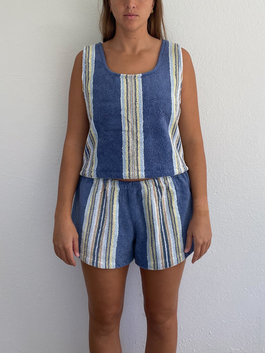 L Blue Stripe Set