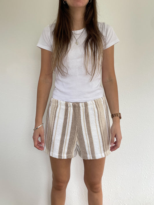S Tan Stripe Shorts