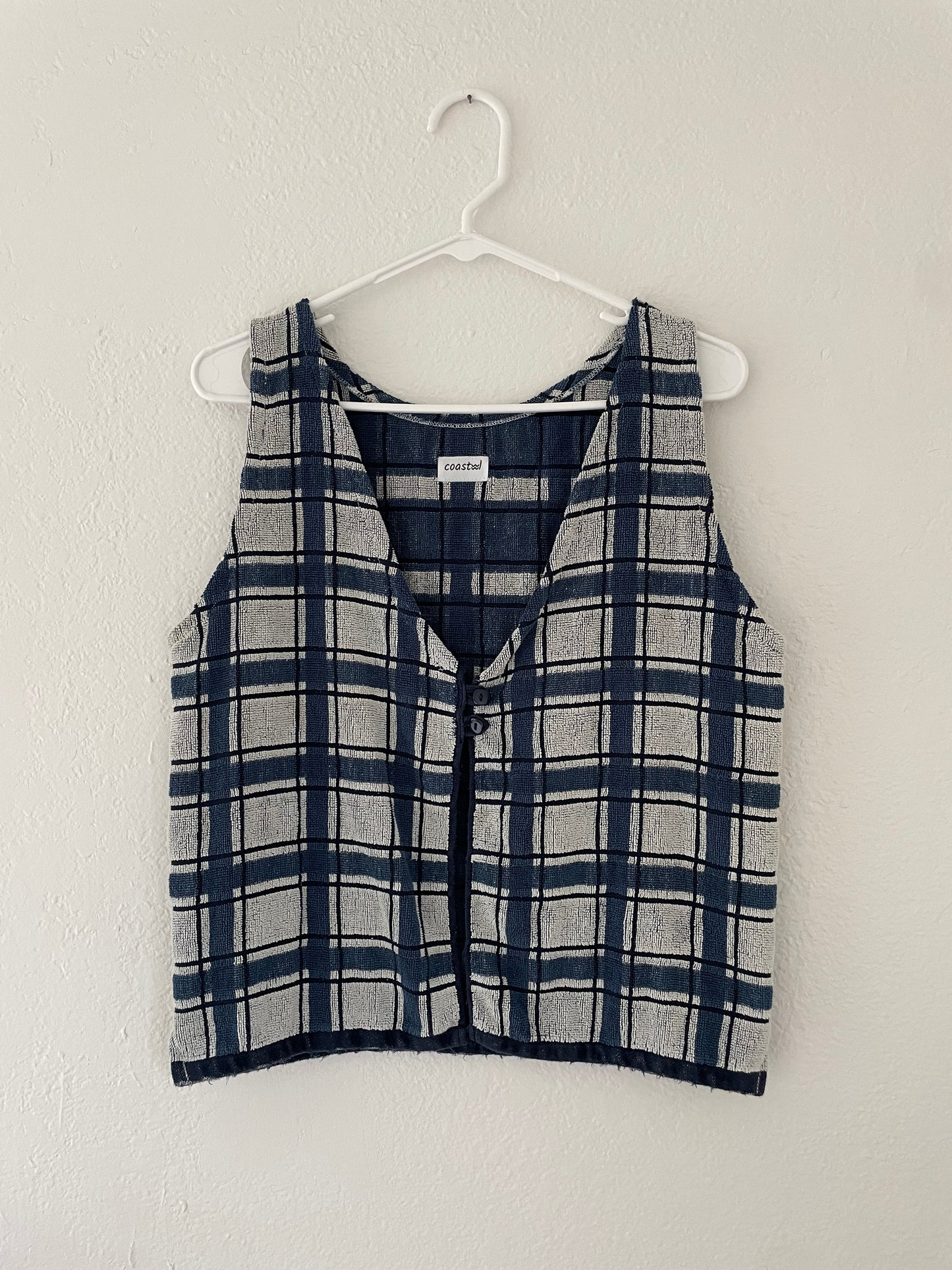 M Plaid Button Vest