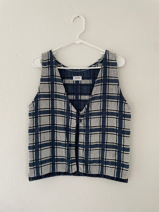 M Plaid Button Vest