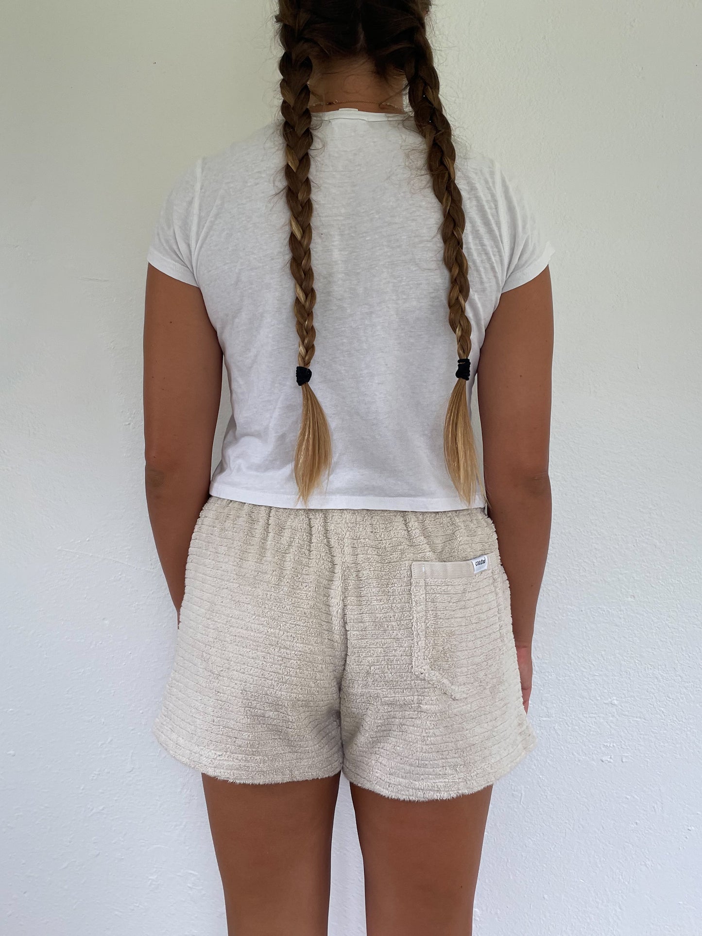 L Textured Tan Shorts