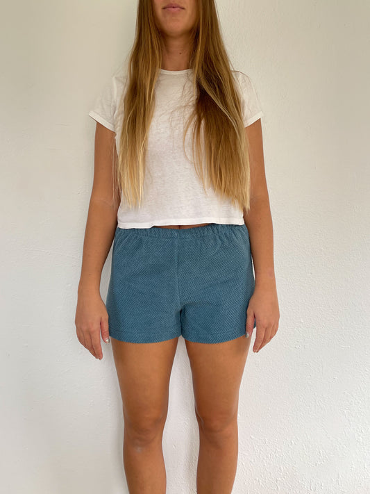 M Turquoise Textured Shorts