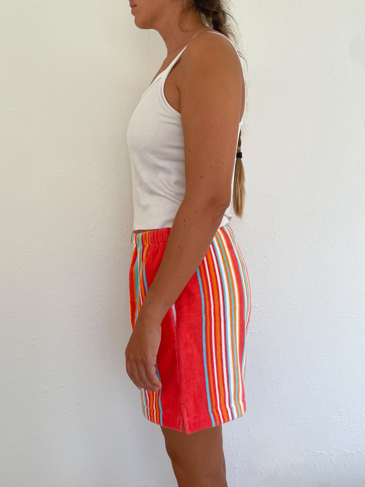 L Orange Stripe Shorts
