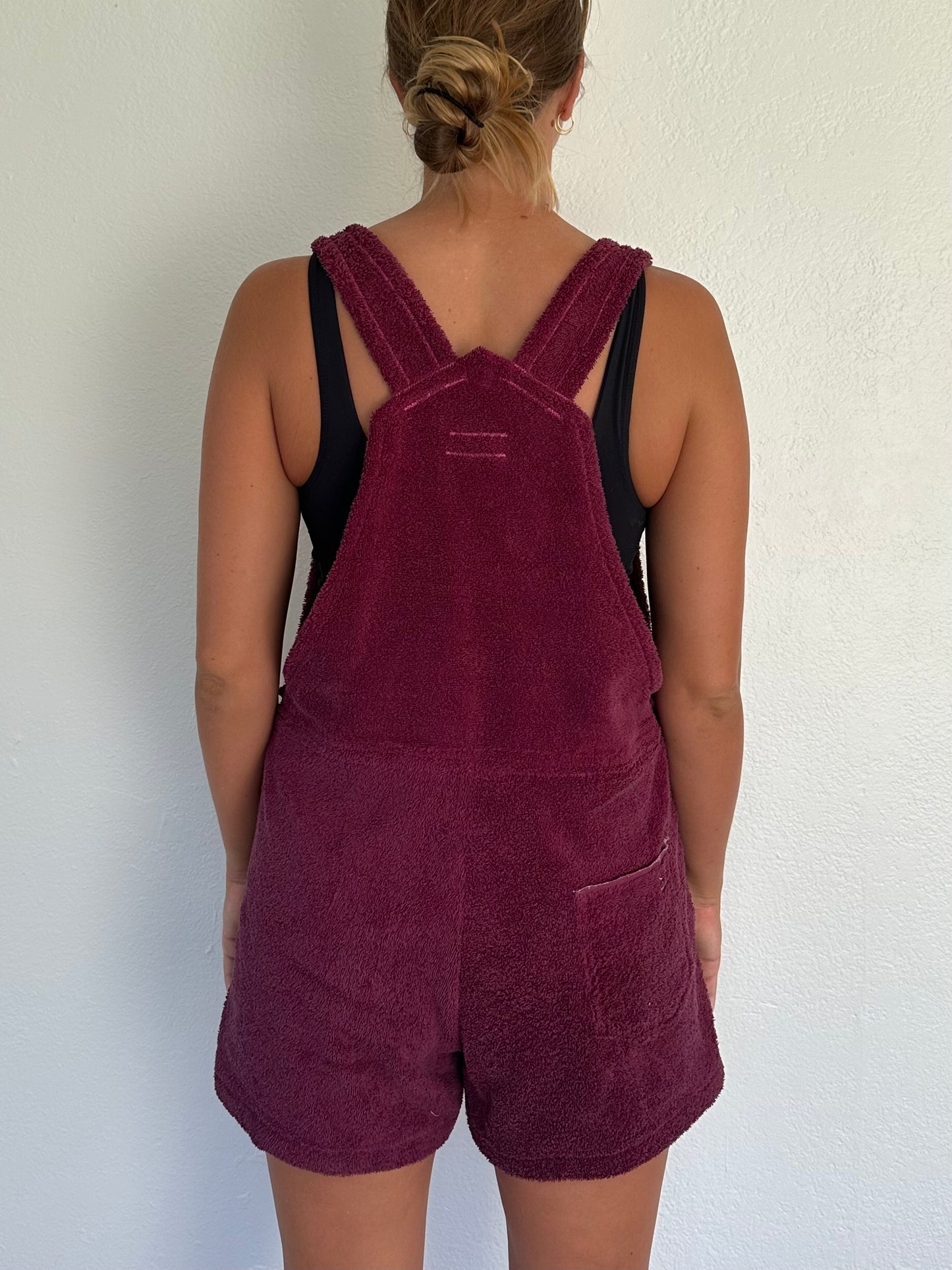 M/L Burgundy Flower Overalls