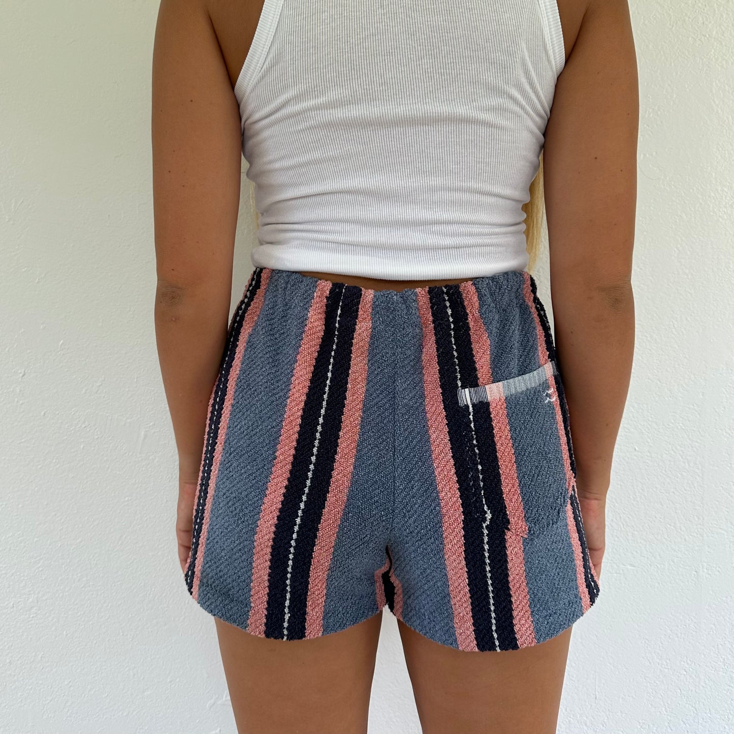 S Textured Striped Shorts