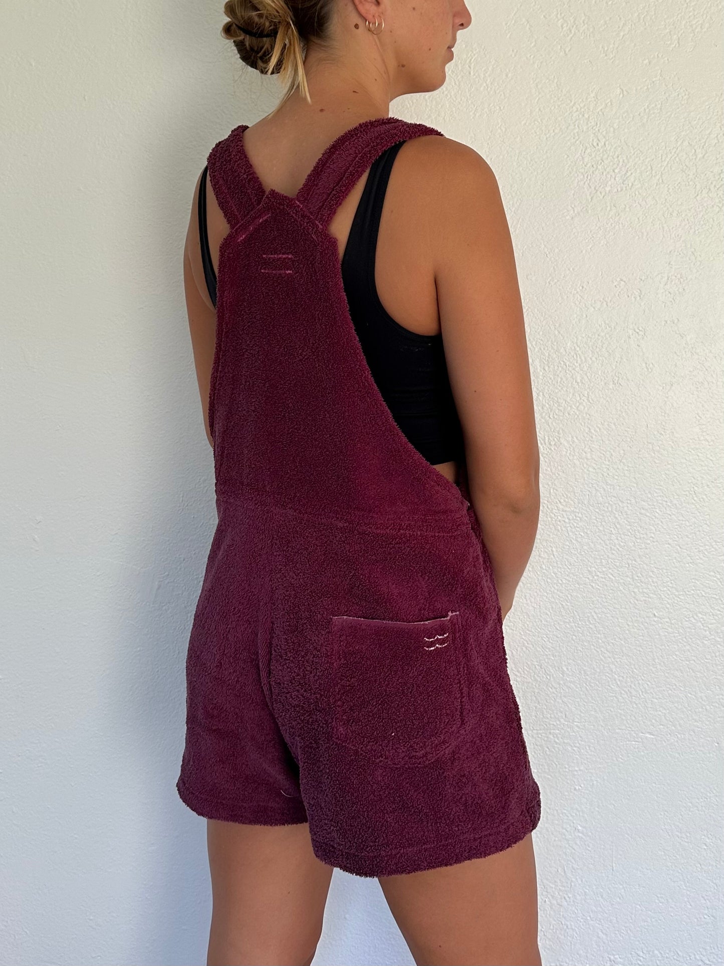 M/L Burgundy Flower Overalls