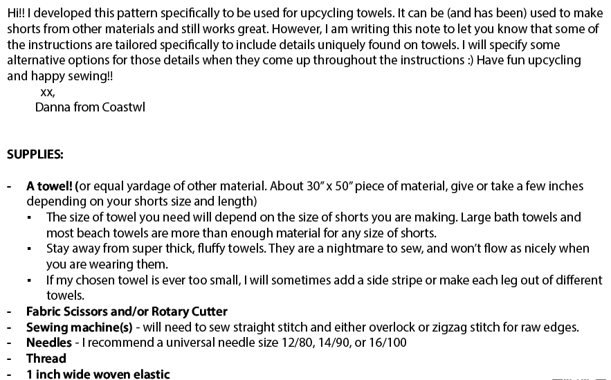 Shorts Sewing Pattern