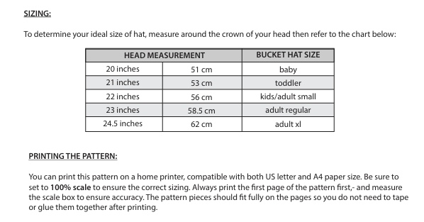 Bucket Hat Sewing Pattern